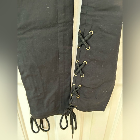 Lace-Up Leg Black Pants, Custom made by designer Kevin Howard, Size Small - Picture 5 of 9